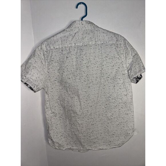 Denim & Flower Ricky Singh Mens Shirt, sz L, white with black pattern. EUC! - Picture 5 of 6